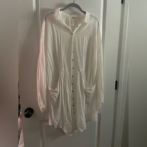 Free People White Button Down Shirt